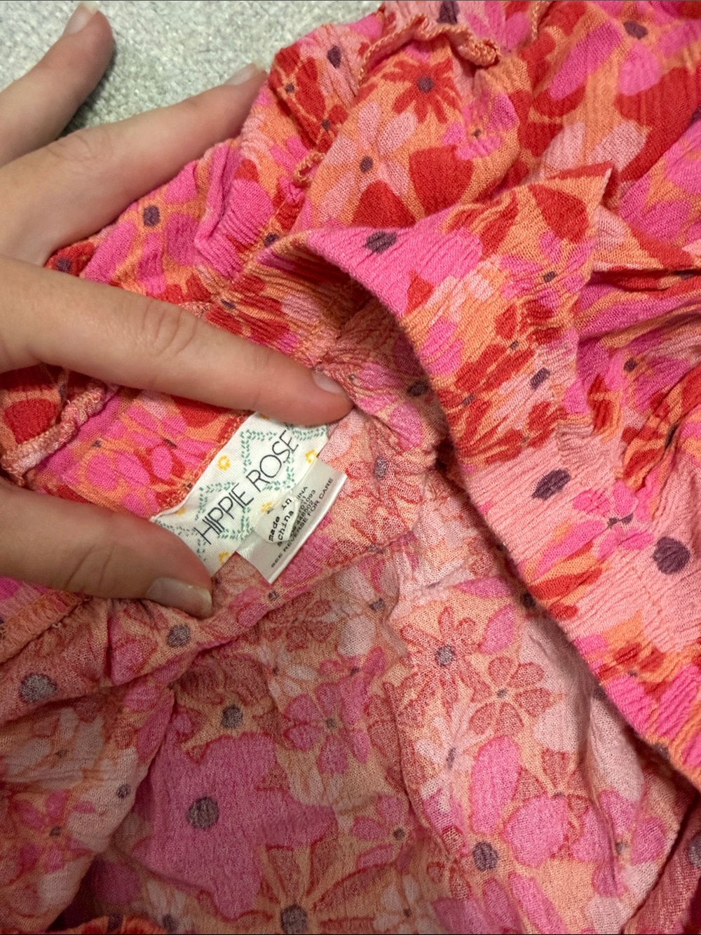 Hippie Rose Pink & Red Floral Skater Mini Skirt - Picture 2 of 3